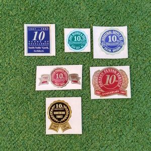 6 Pc Retro Style American Company Anniversary Decal/Sticker Collection Set New